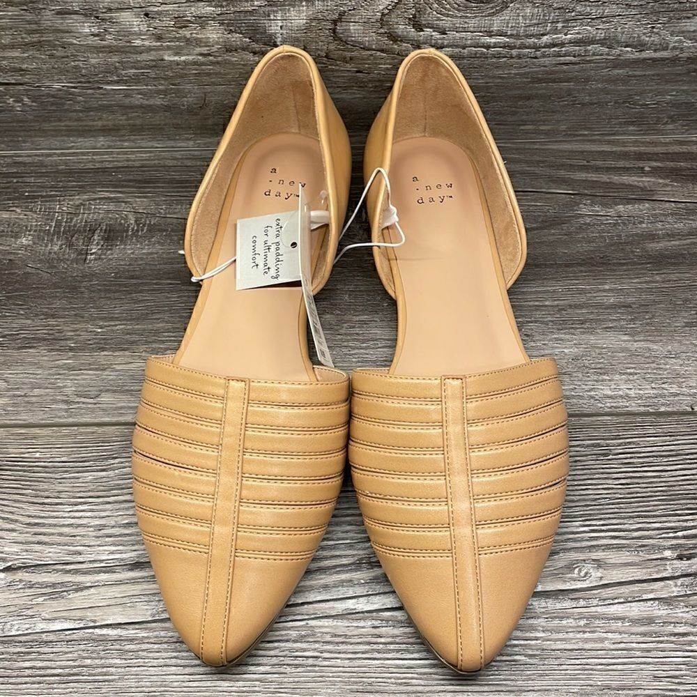 Women’s Two Piece Iris Tan Ballet Closed-Toe Slip-On Flats - A New Day - Picture 5 of 8